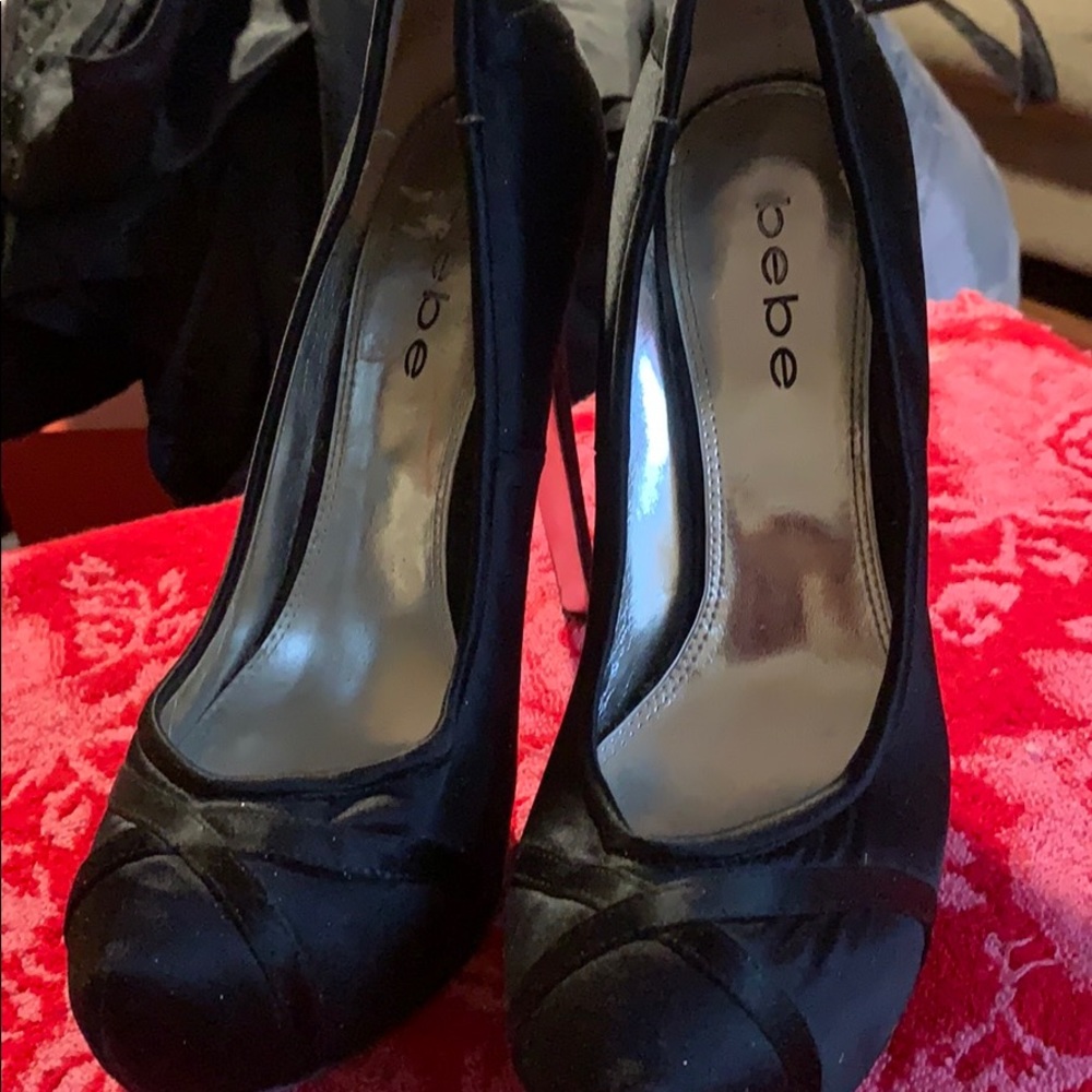 Black Satin Heels